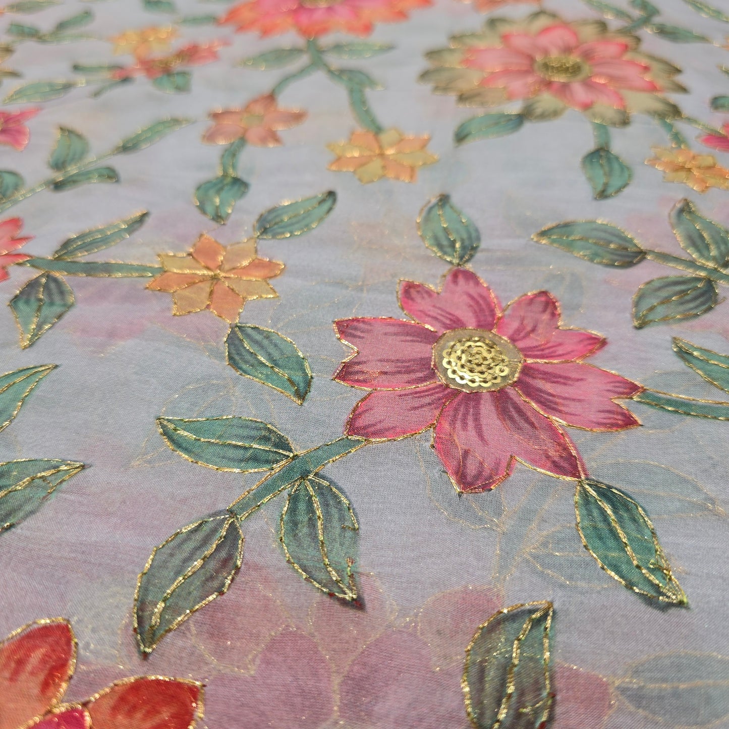 Organza Flower Print (Powder Blue)