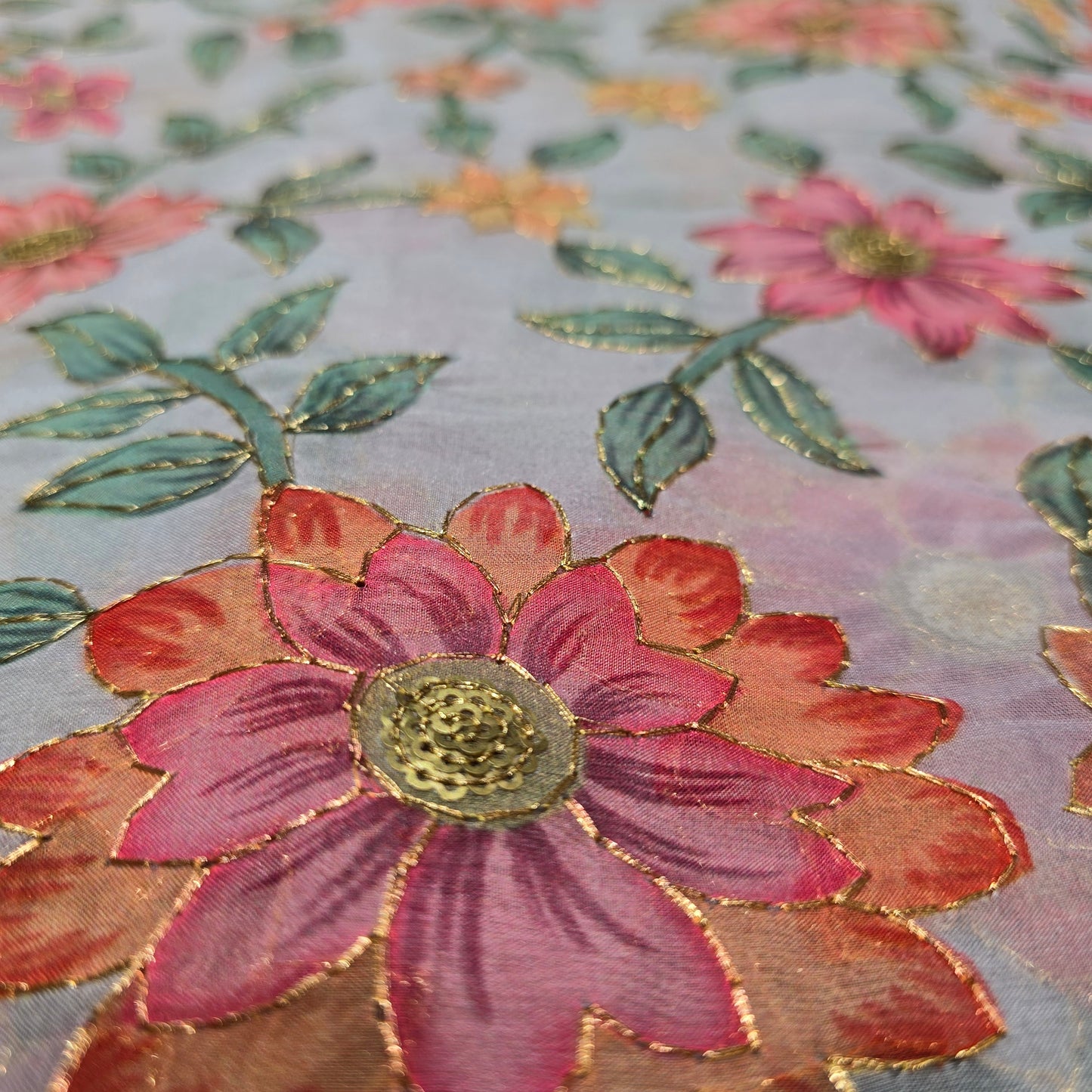 Organza Flower Print (Powder Blue)