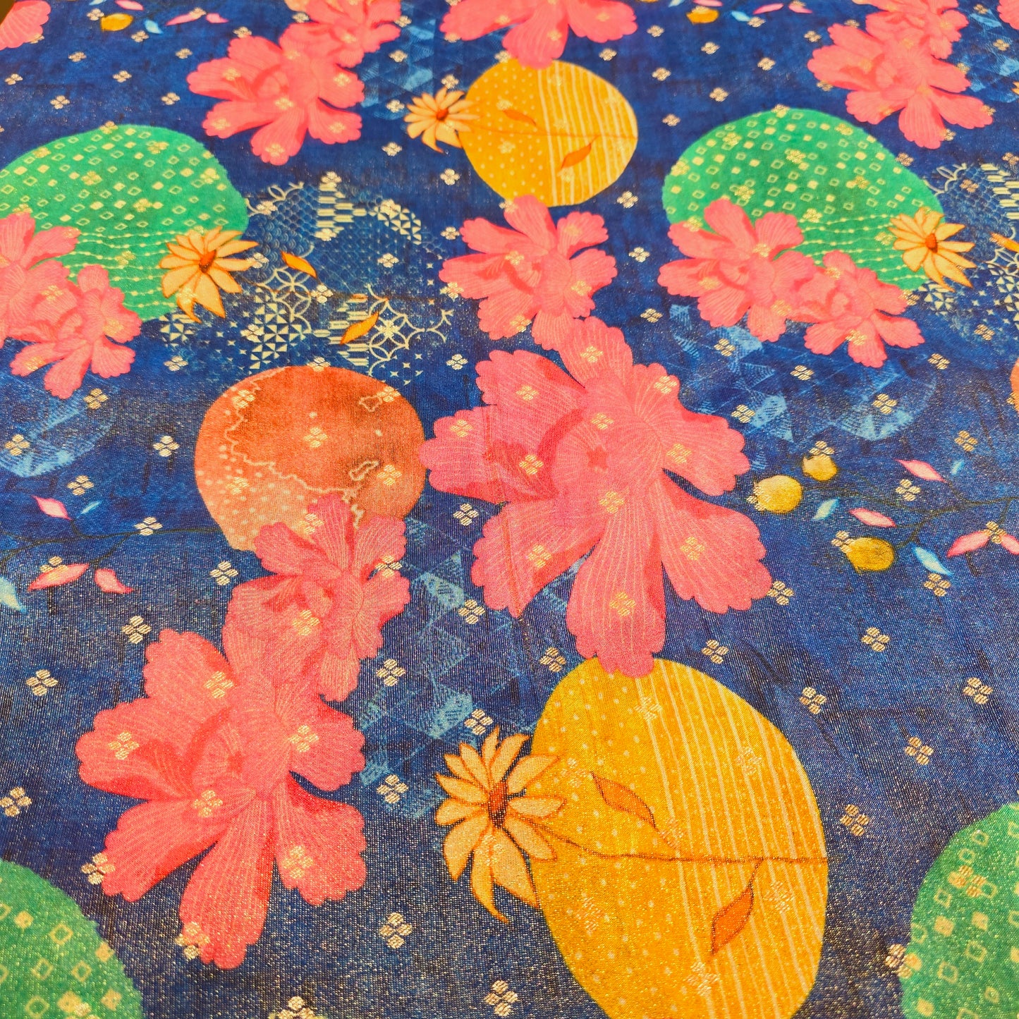 Tissue Flower Print (Dark Blue)