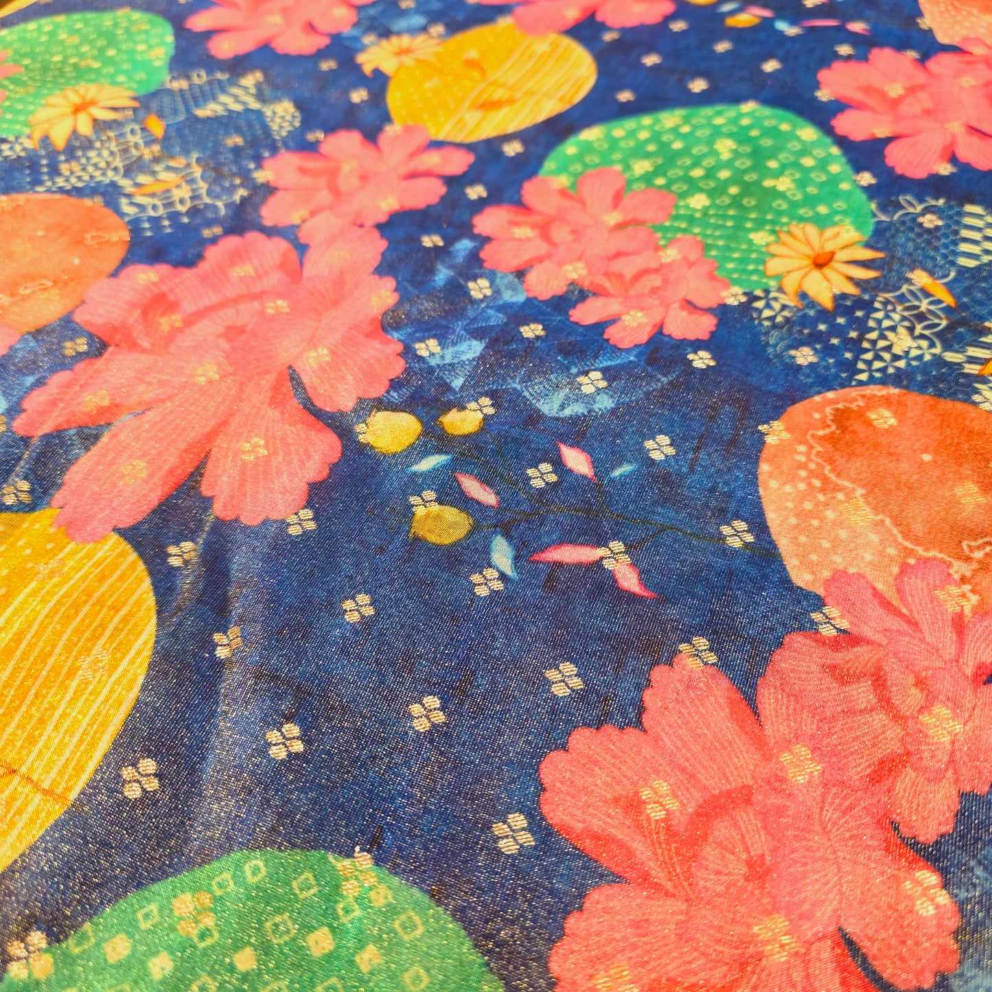 Tissue Flower Print (Dark Blue)