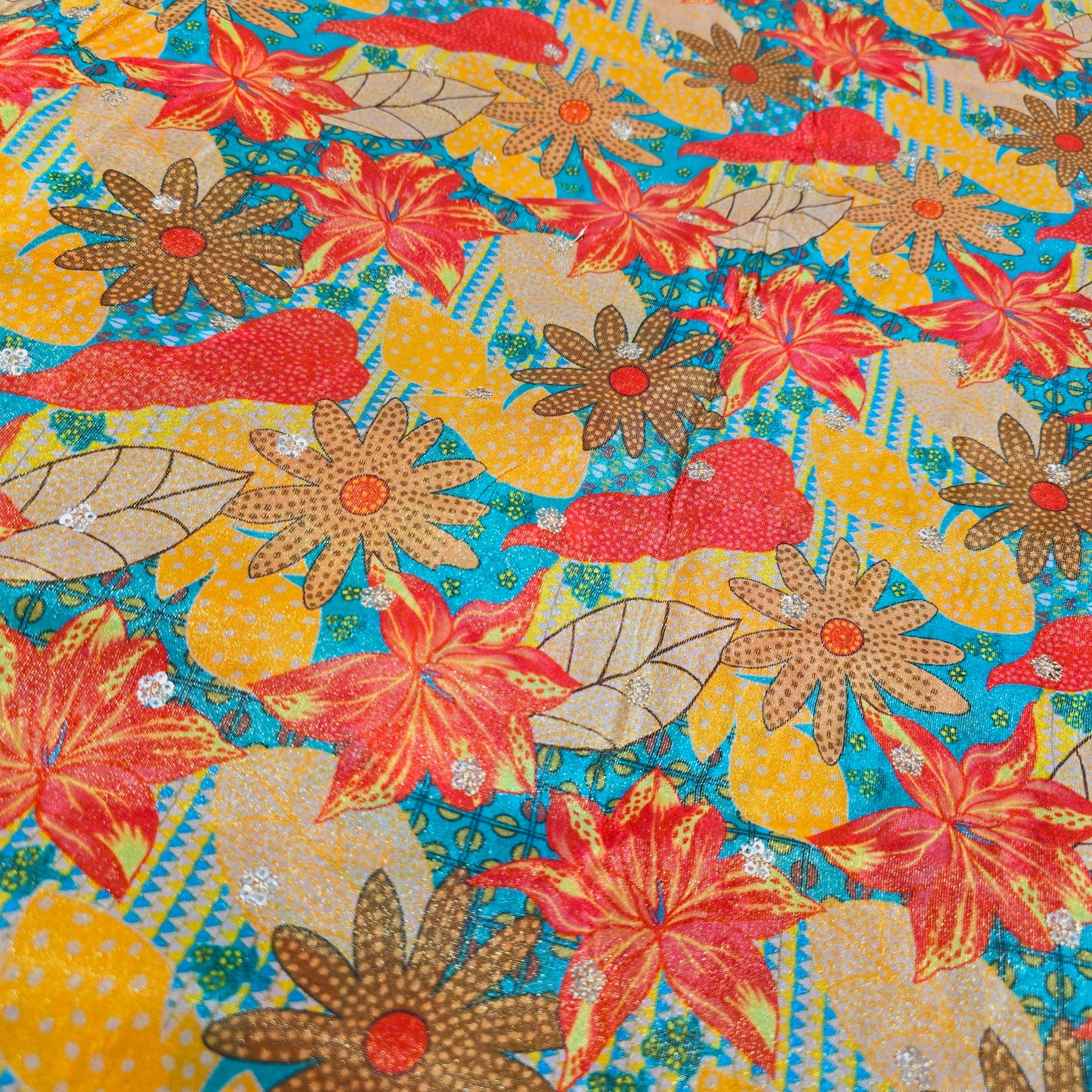 Tissue with Flower Print and Sequence (Autumn)