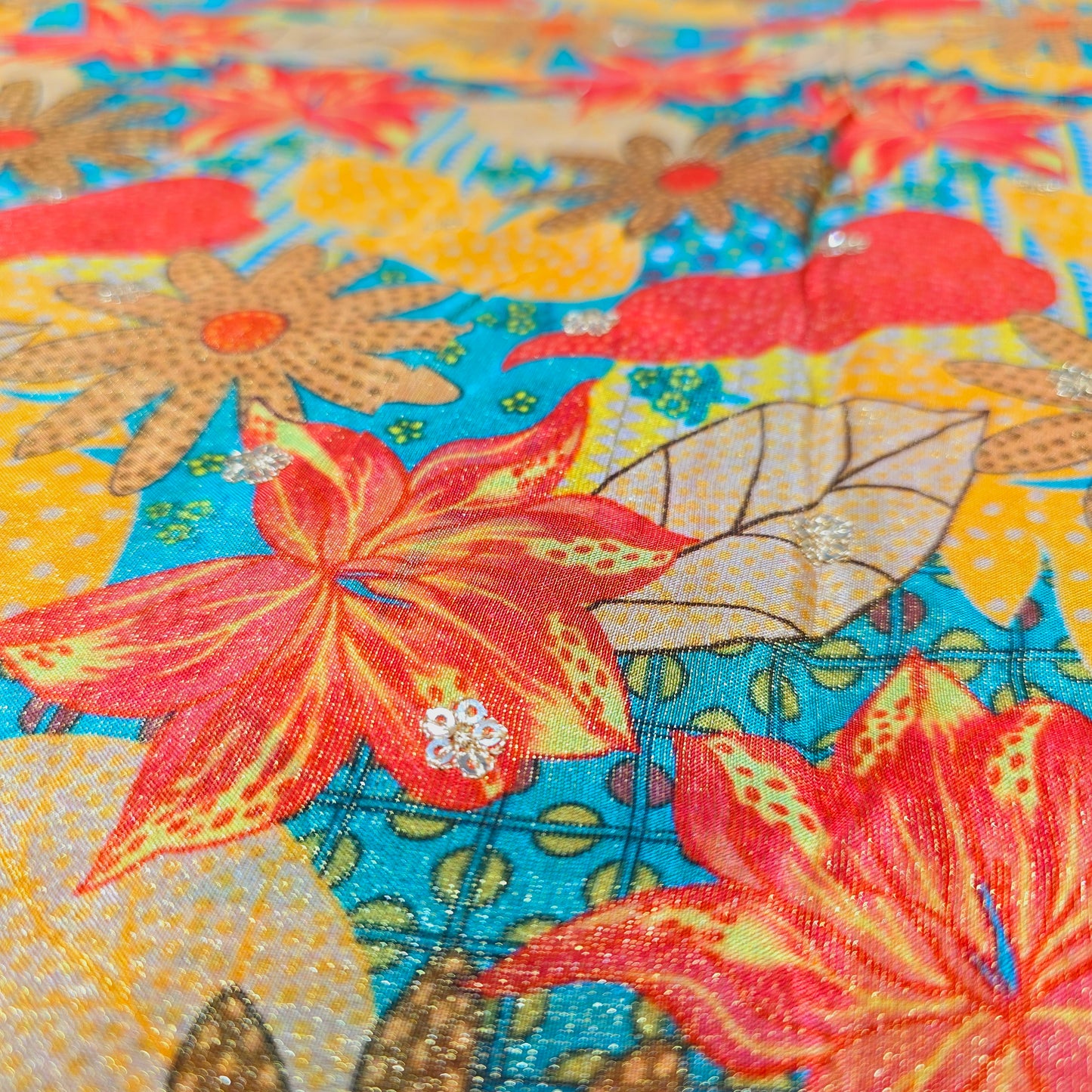 Tissue with Flower Print and Sequence (Autumn)