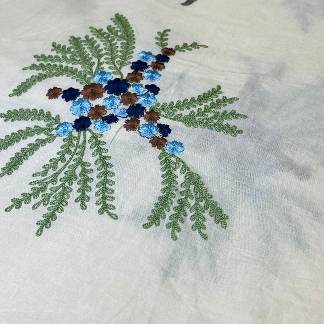 Cotton Thread Jaal Work with Resham Dhaga