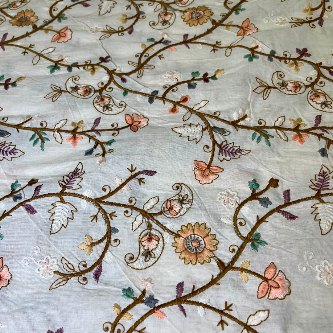Cotton thread jaal work multicolour