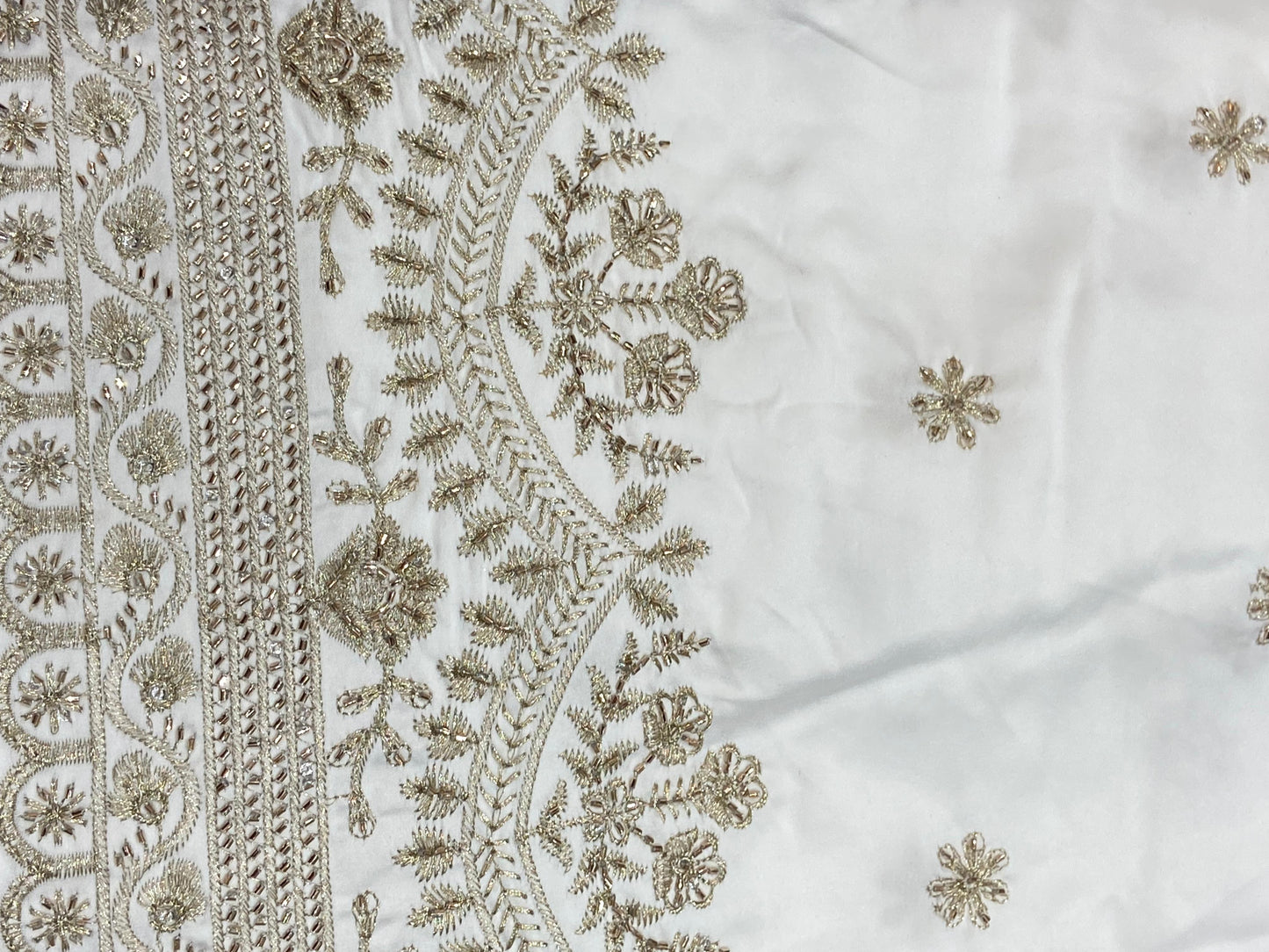 Crepe Fabric with Aari Work