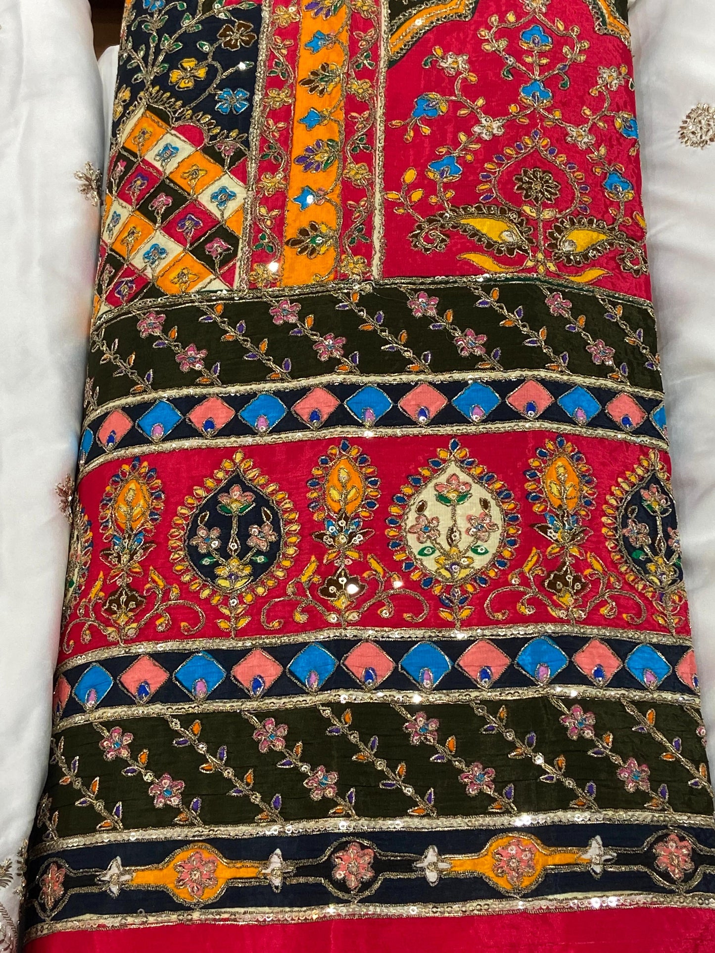 Crepe Fabric with Aari Work