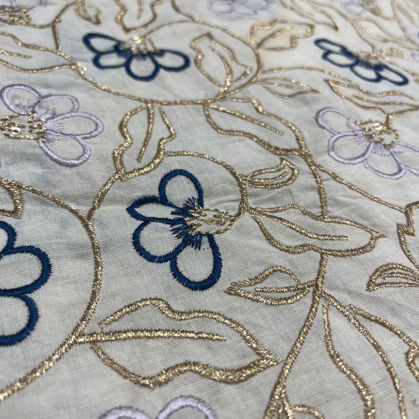 Cotton Aariwork (Navy Blue)