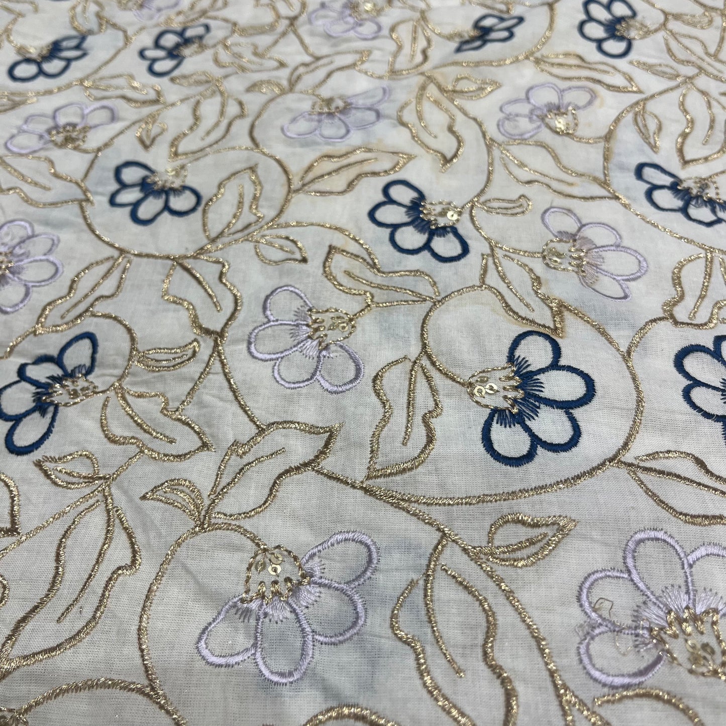 Cotton Aariwork (Navy Blue)