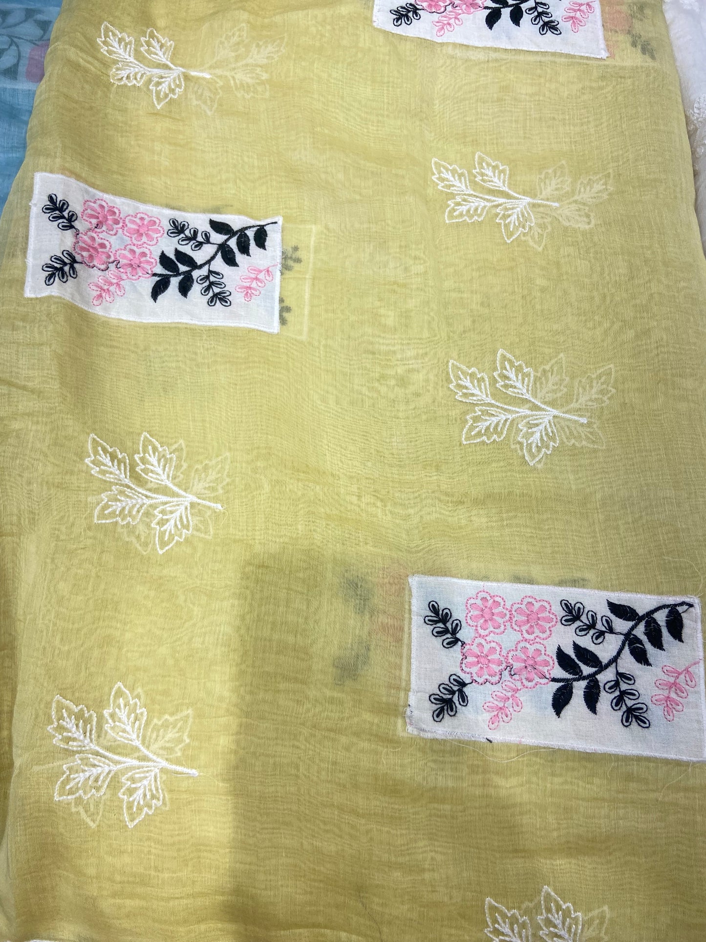 Chanderi Fabric with Appliqué Patchwork