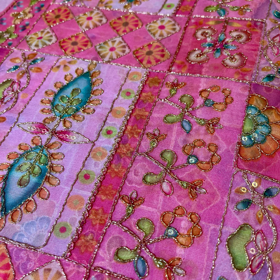 Organza with multi-colour highlights (pink)