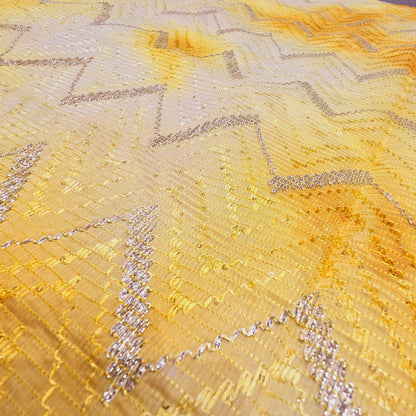 Silk with sequence design & Threadwork (Yellow)