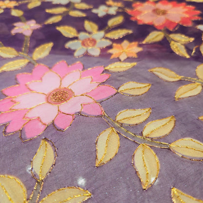 Organza Flower Print (Purple)