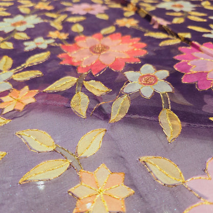 Organza Flower Print (Purple)