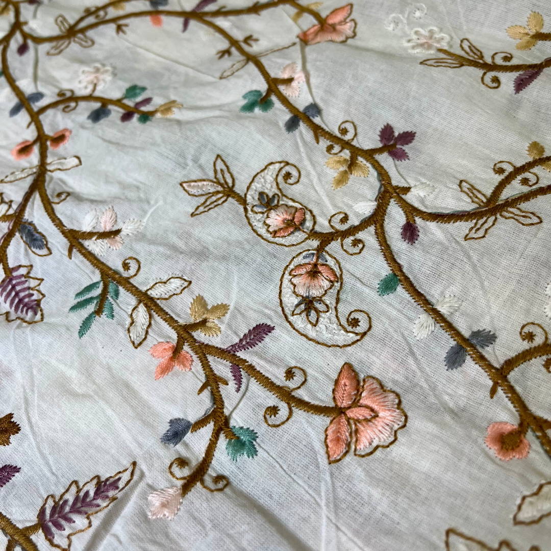 Cotton thread jaal work multicolour