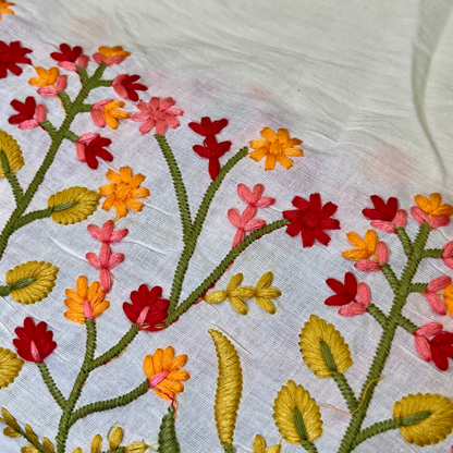 Cotton thread work (small border yellow and green)