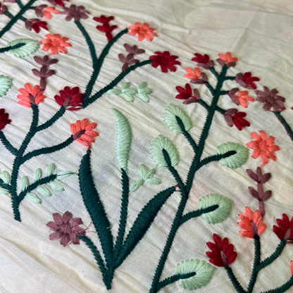 Cotton thread work (small border yellow and green)