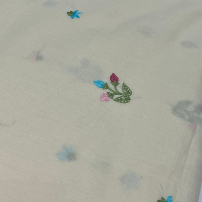 Flowers thread work (pink blue flowers)
