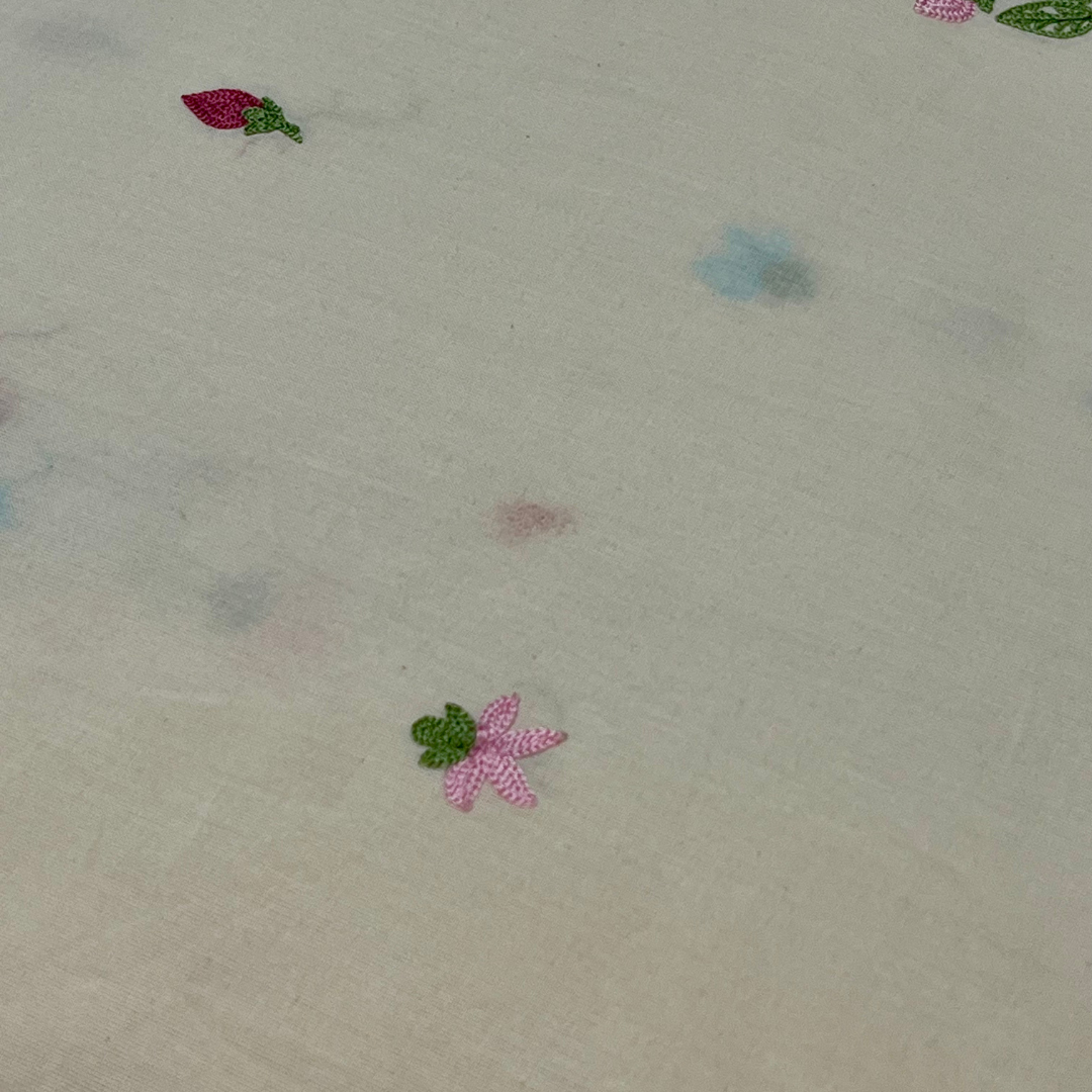 Flowers thread work (pink blue flowers)