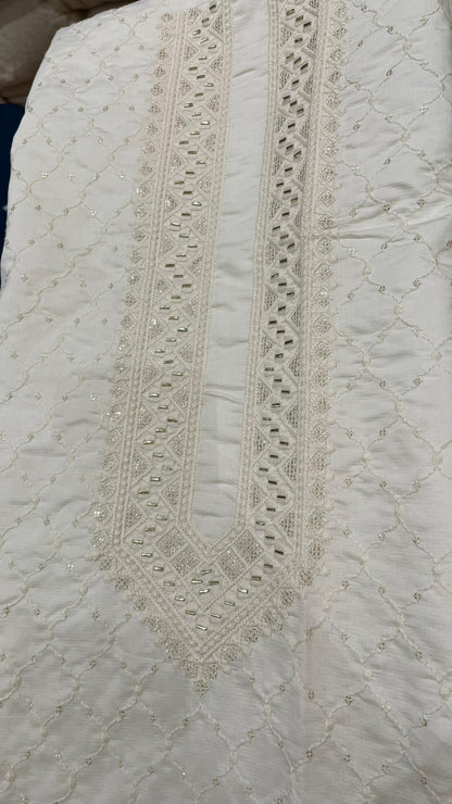 Cotton Silk Kurta Set Fabric