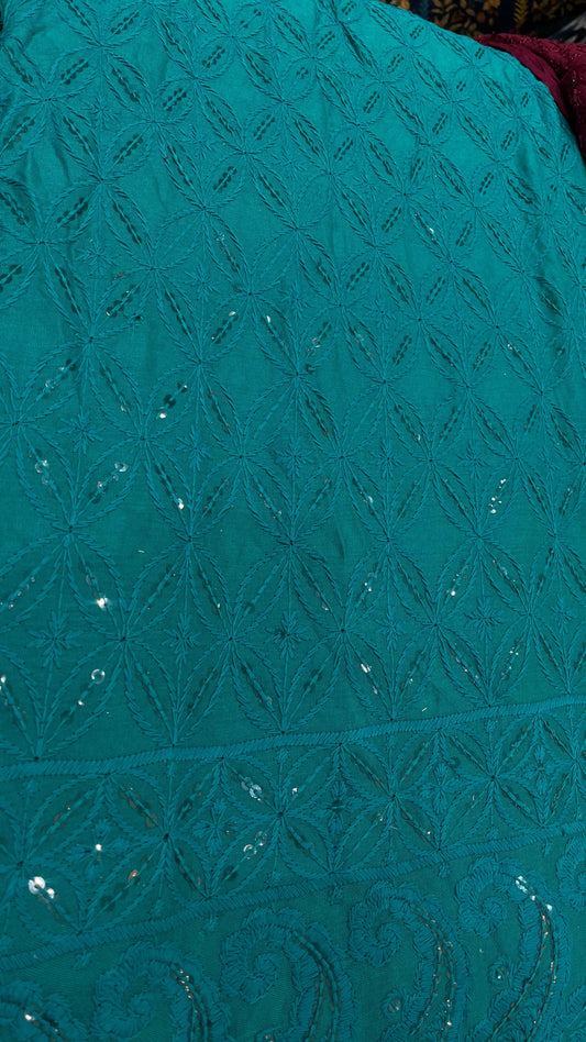 Rayon Fabric with Sifli Work
