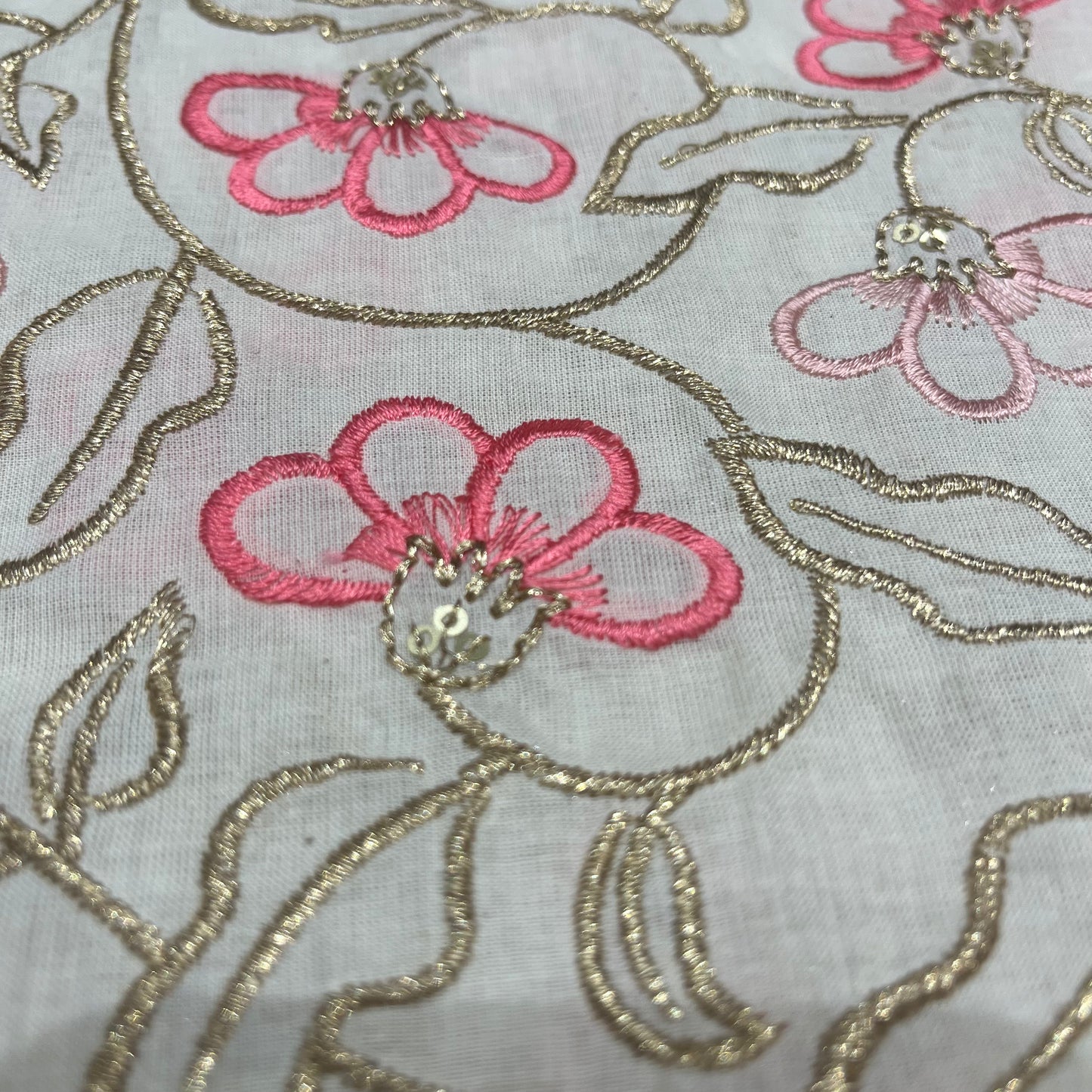 Cotton Aariwork (Pink)