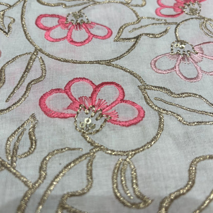 Cotton Aariwork (Pink)