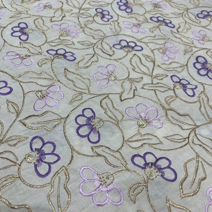 Cotton Aariwork (Purple)