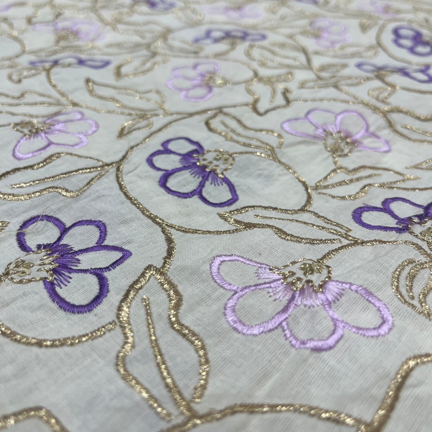 Cotton Aariwork (Purple)