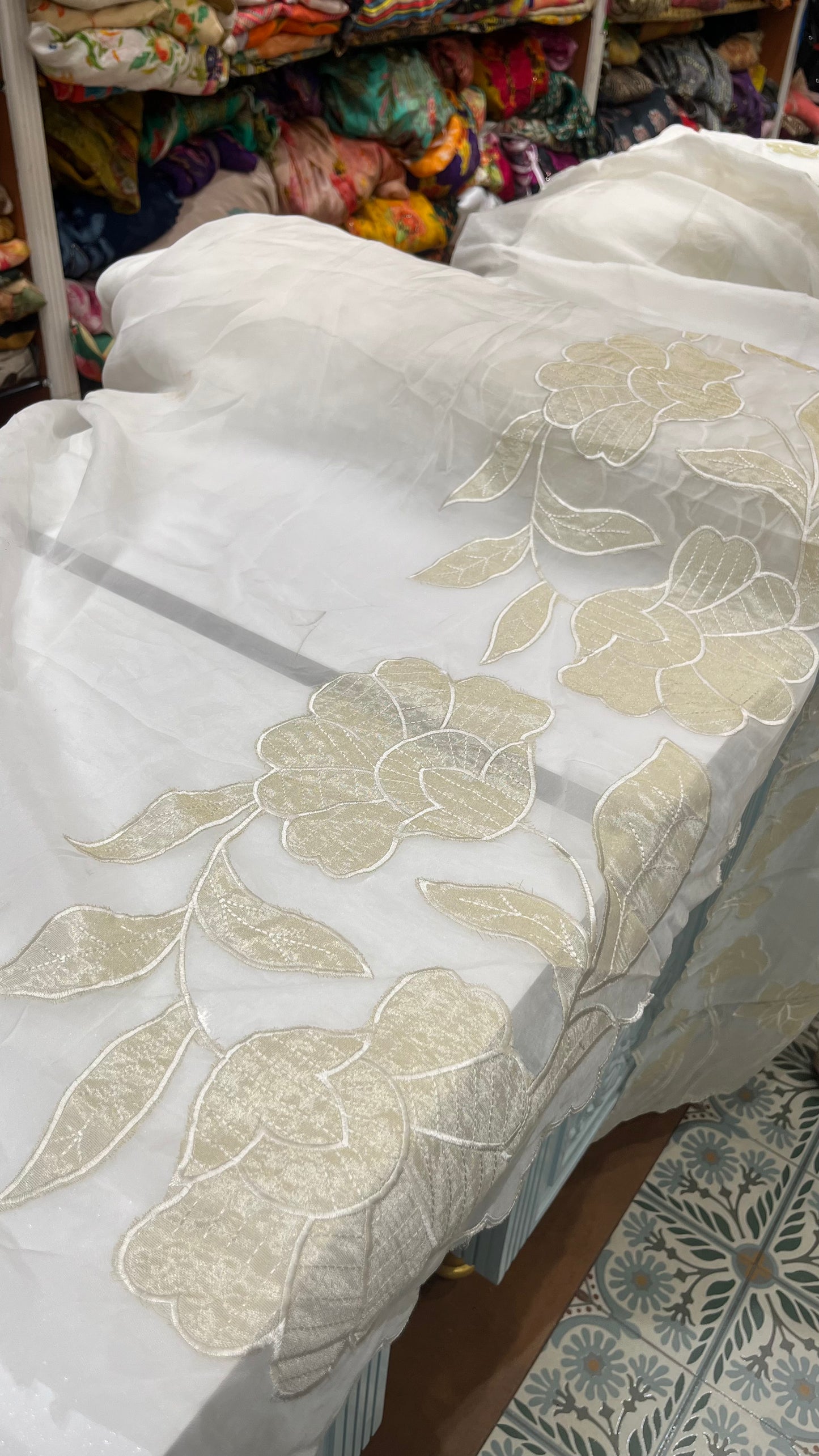 ORGANZA FABRIC with Panel Work