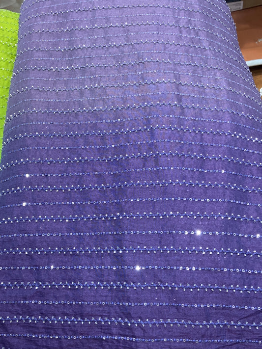 Chanderi Ombre Shaded Fabric with Cutpipes