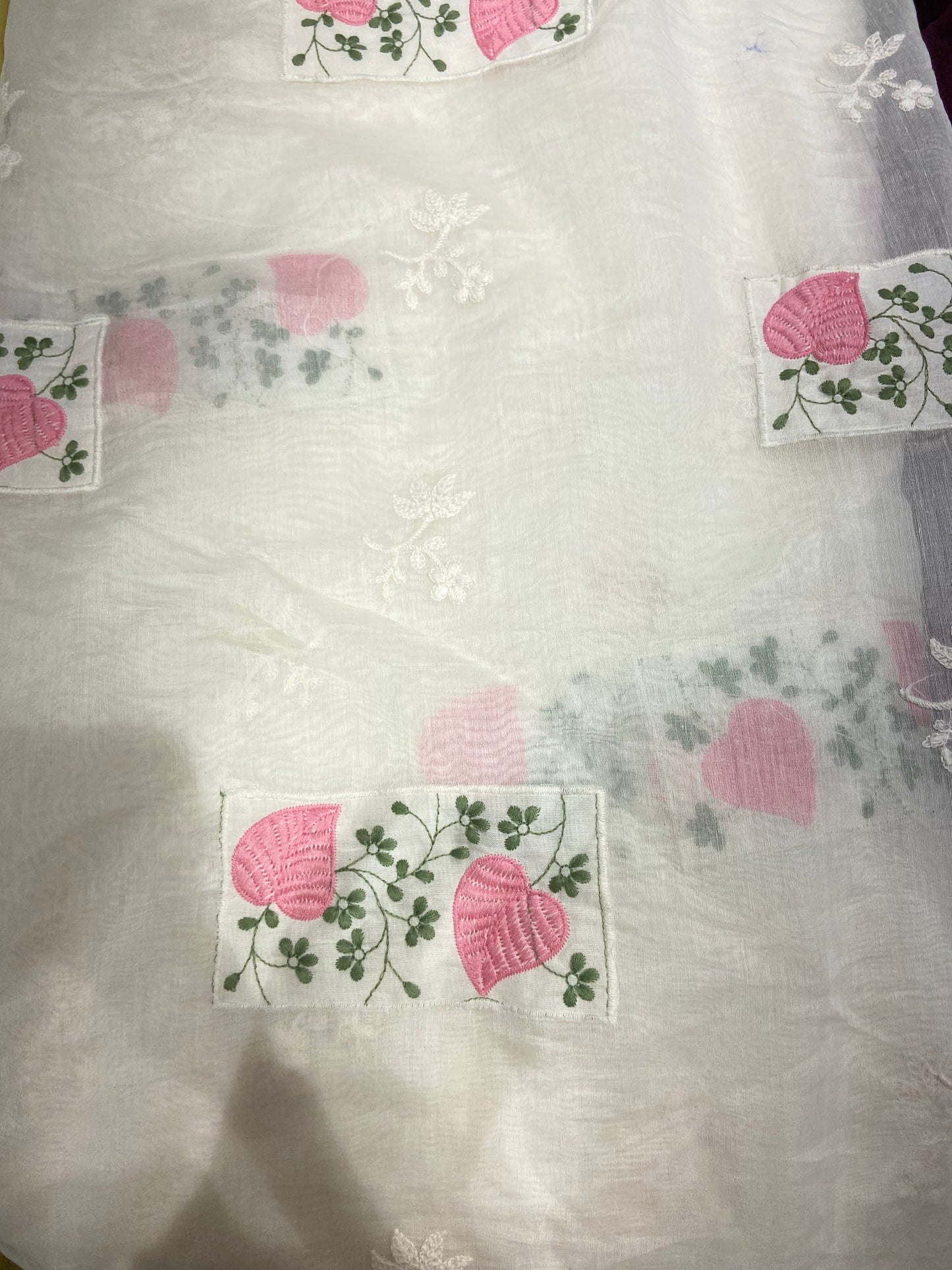 Chanderi Fabric with Appliqué Patchwork