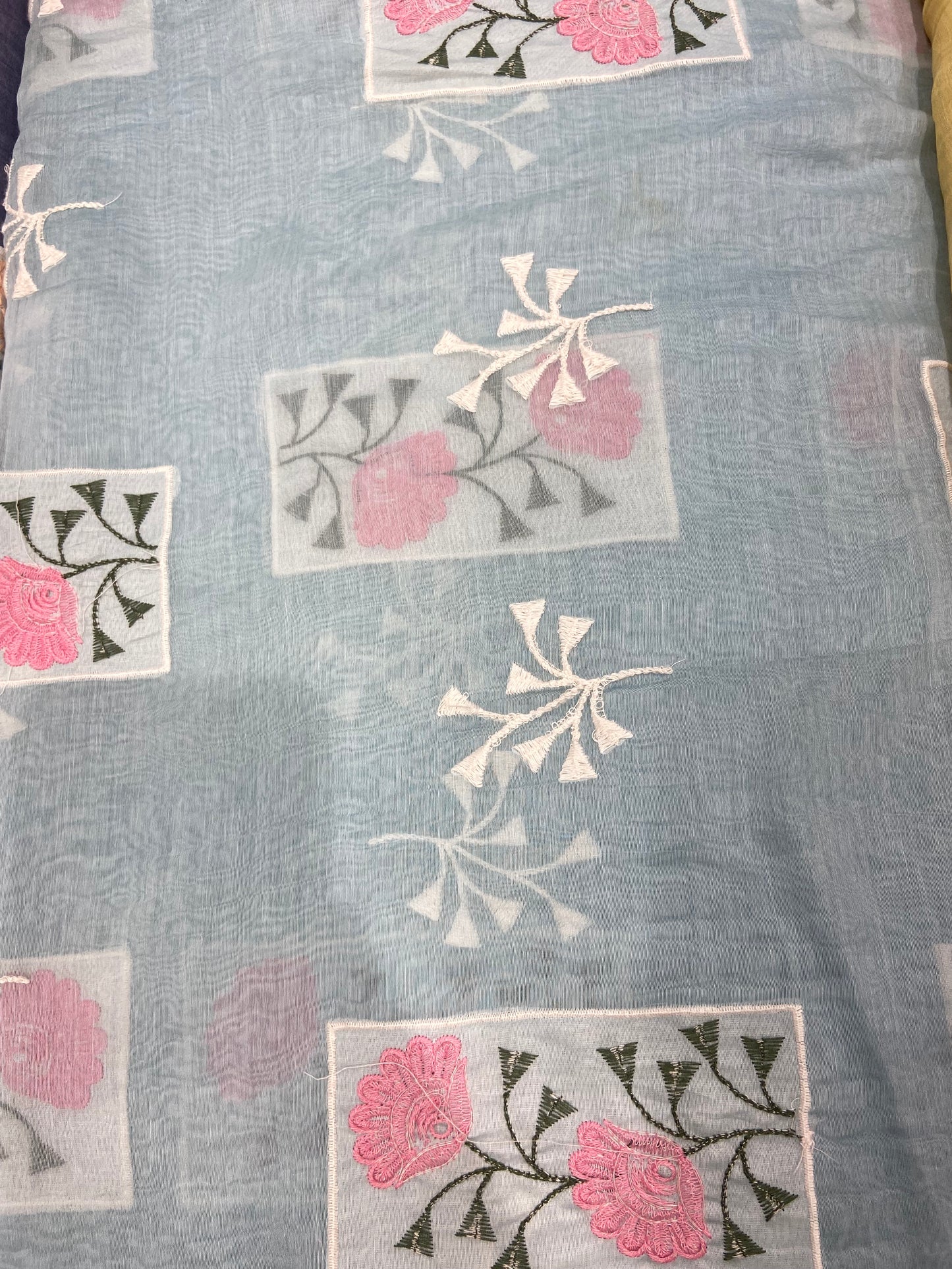 Chanderi Fabric with Appliqué Patchwork