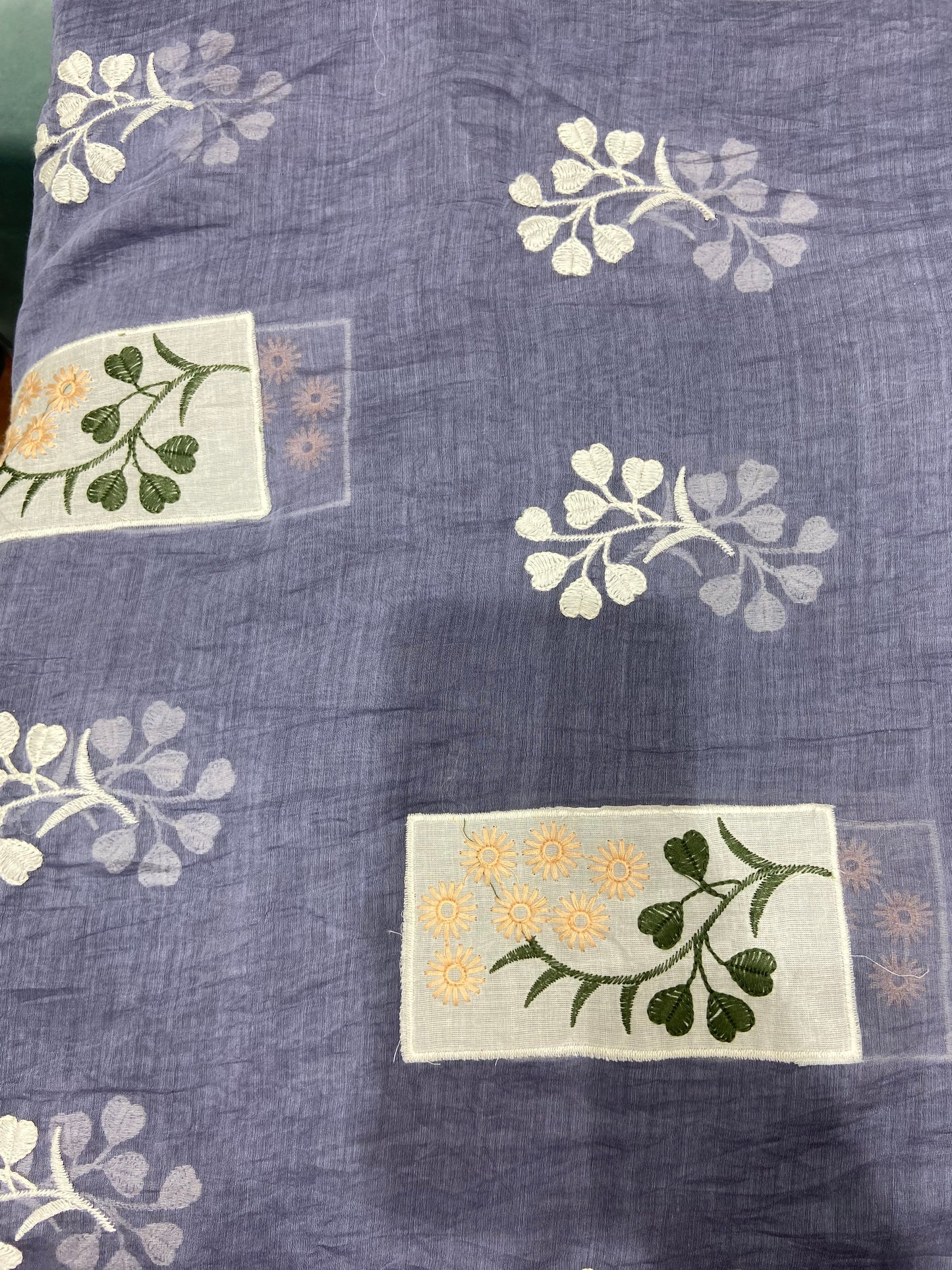 Chanderi Fabric with Appliqué Patchwork