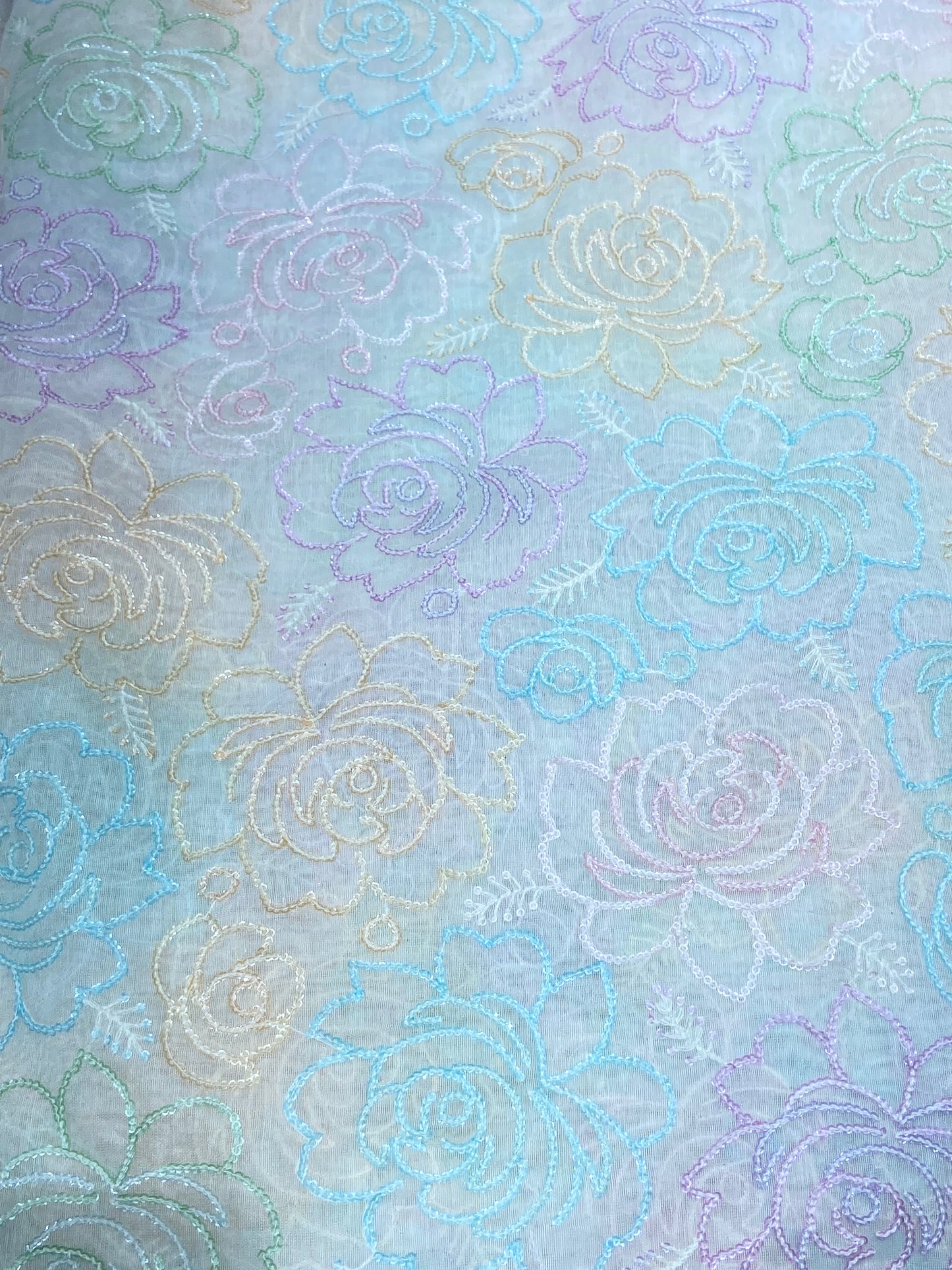 Chanderi Fabric with Cutpipes and Thread Work