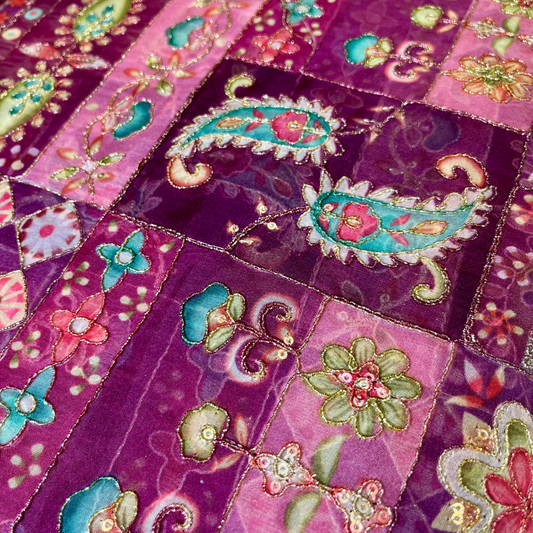 Organza with multi colour highlights (wine pink)
