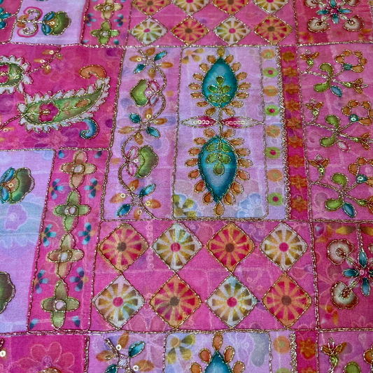 Organza with multi-colour highlights (pink)