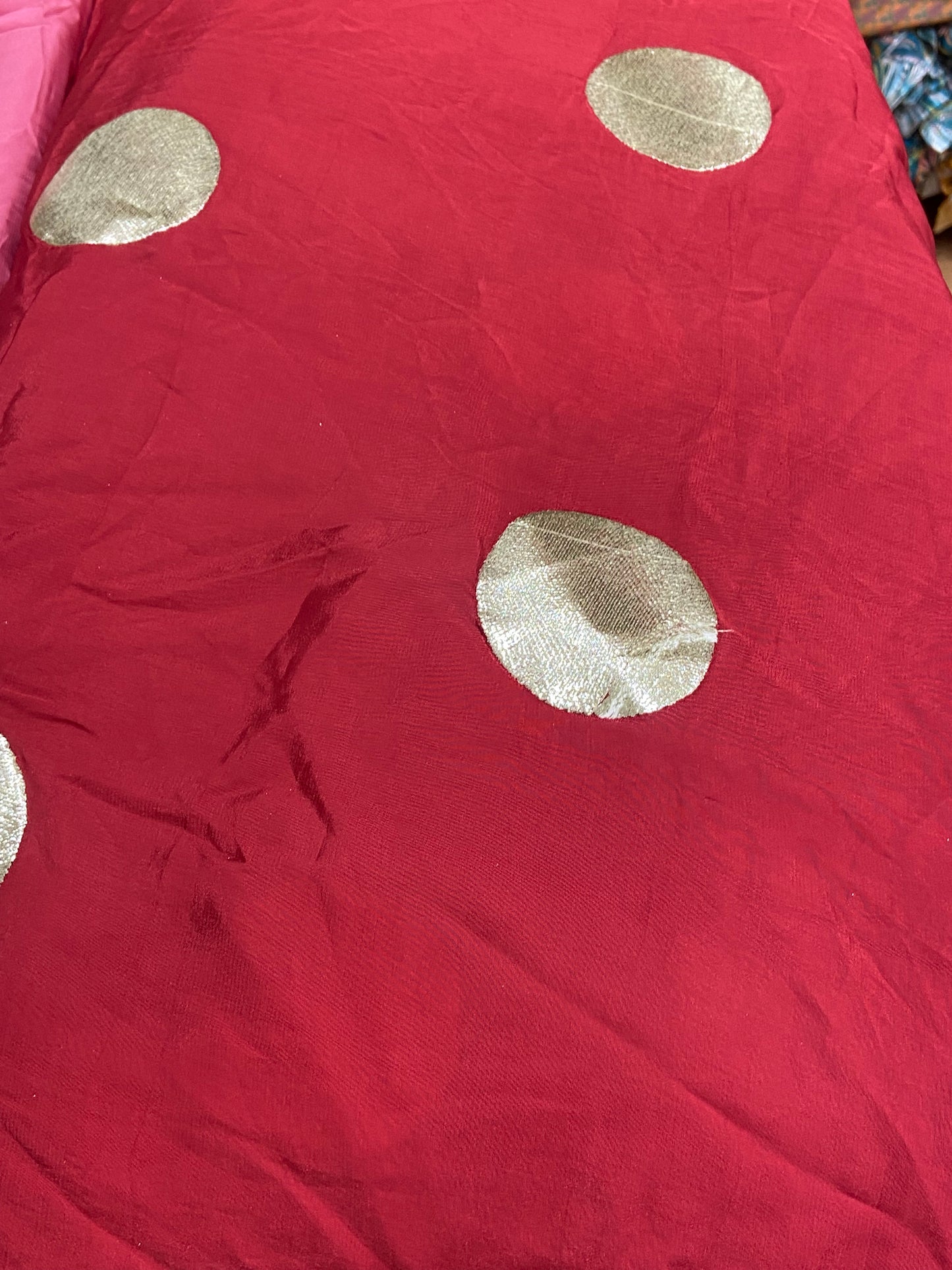 CREPE BUTA foil work fabric