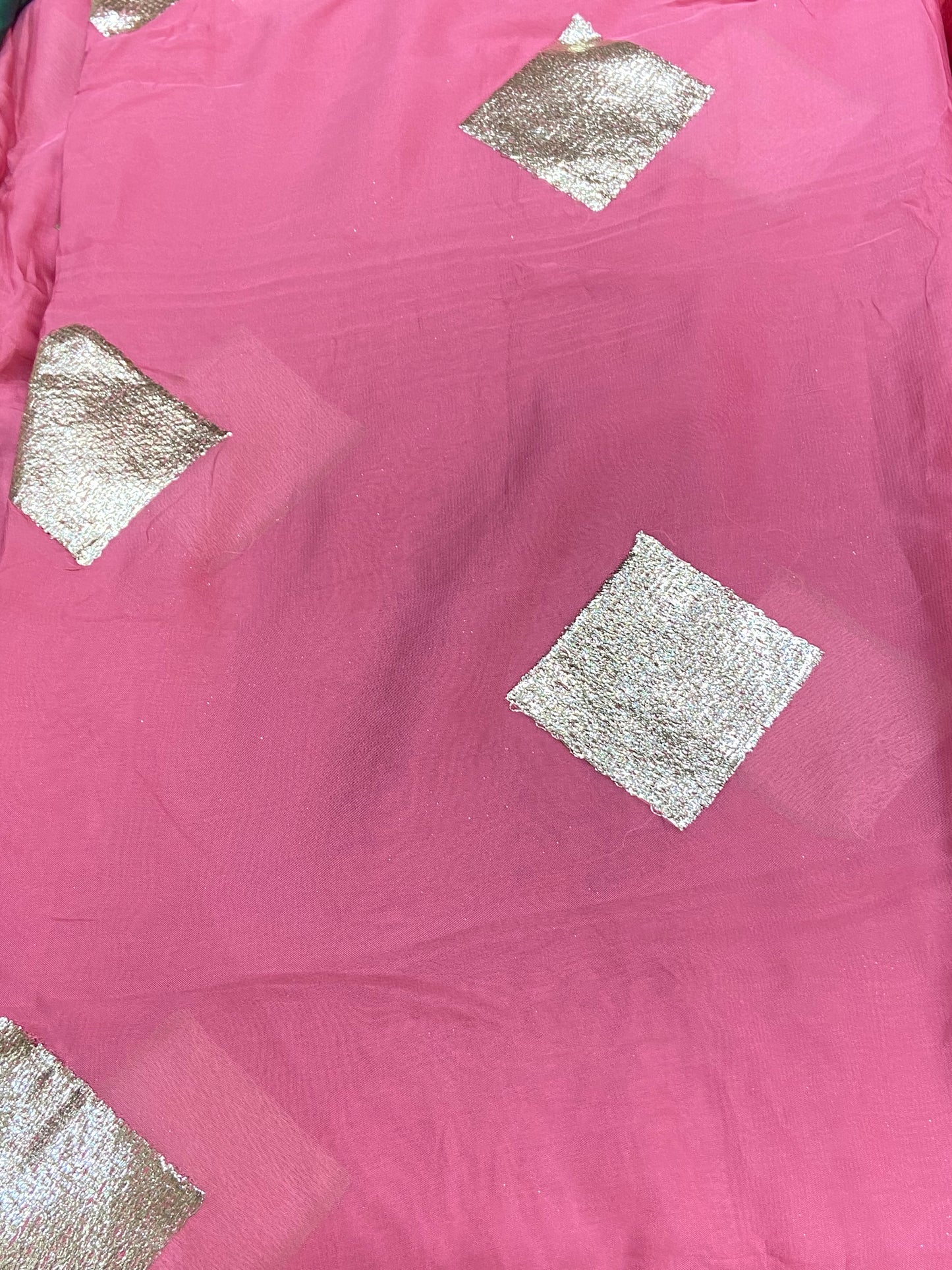 CREPE BUTA foil work fabric