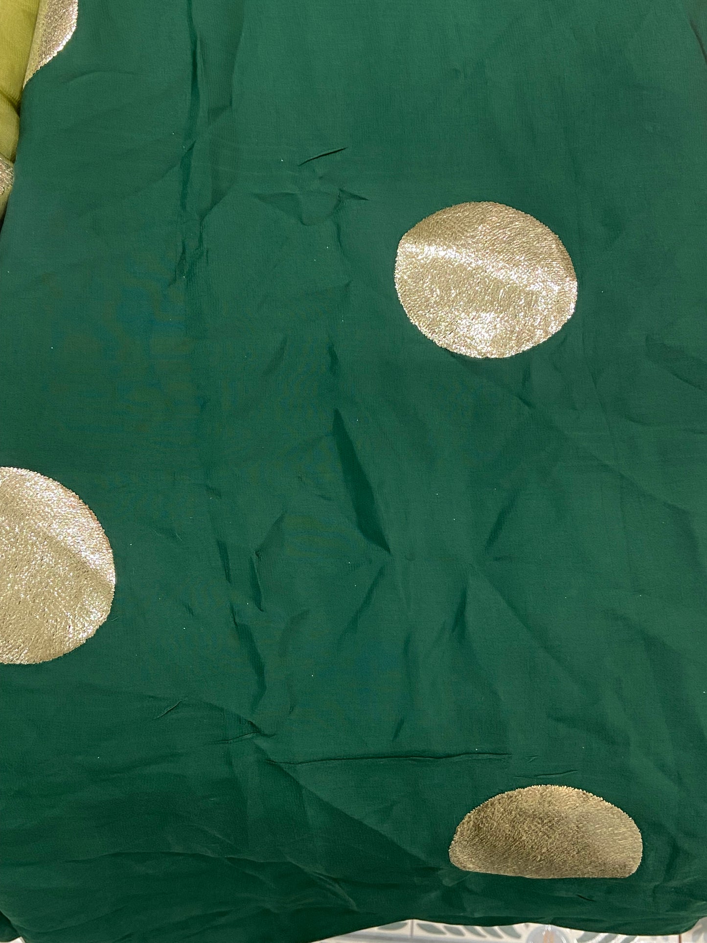 CREPE BUTA foil work fabric