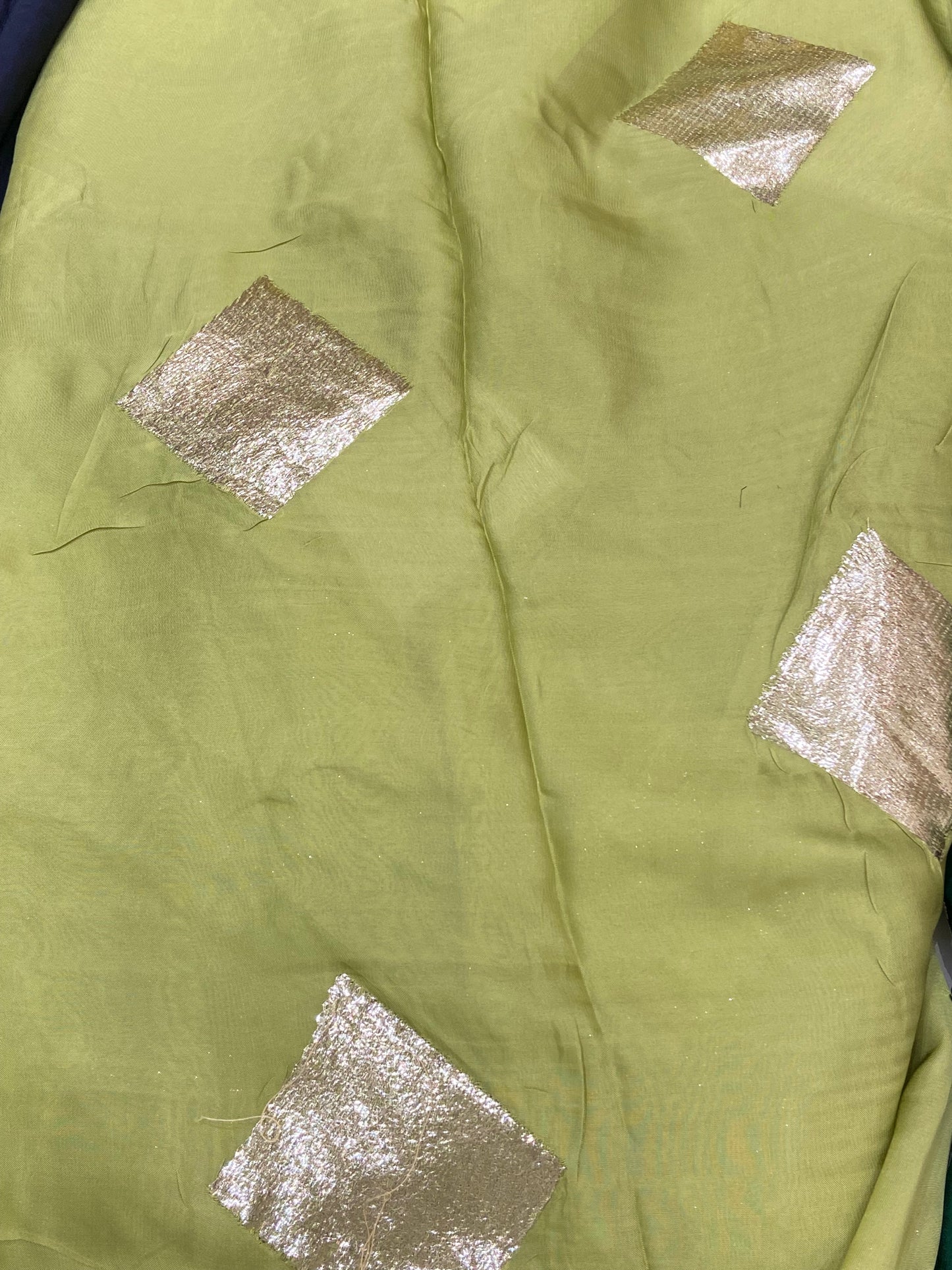 CREPE BUTA foil work fabric