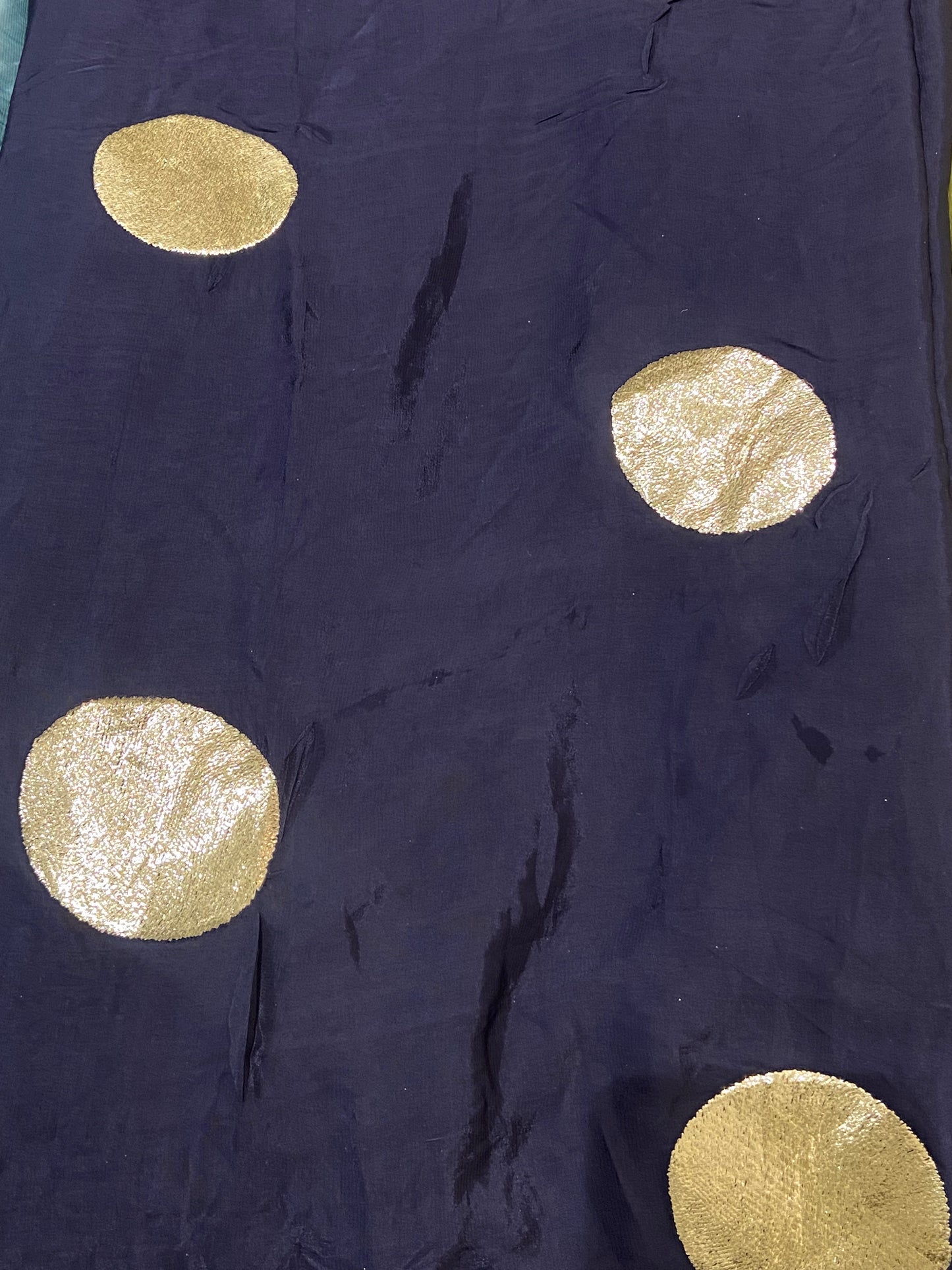 CREPE BUTA foil work fabric