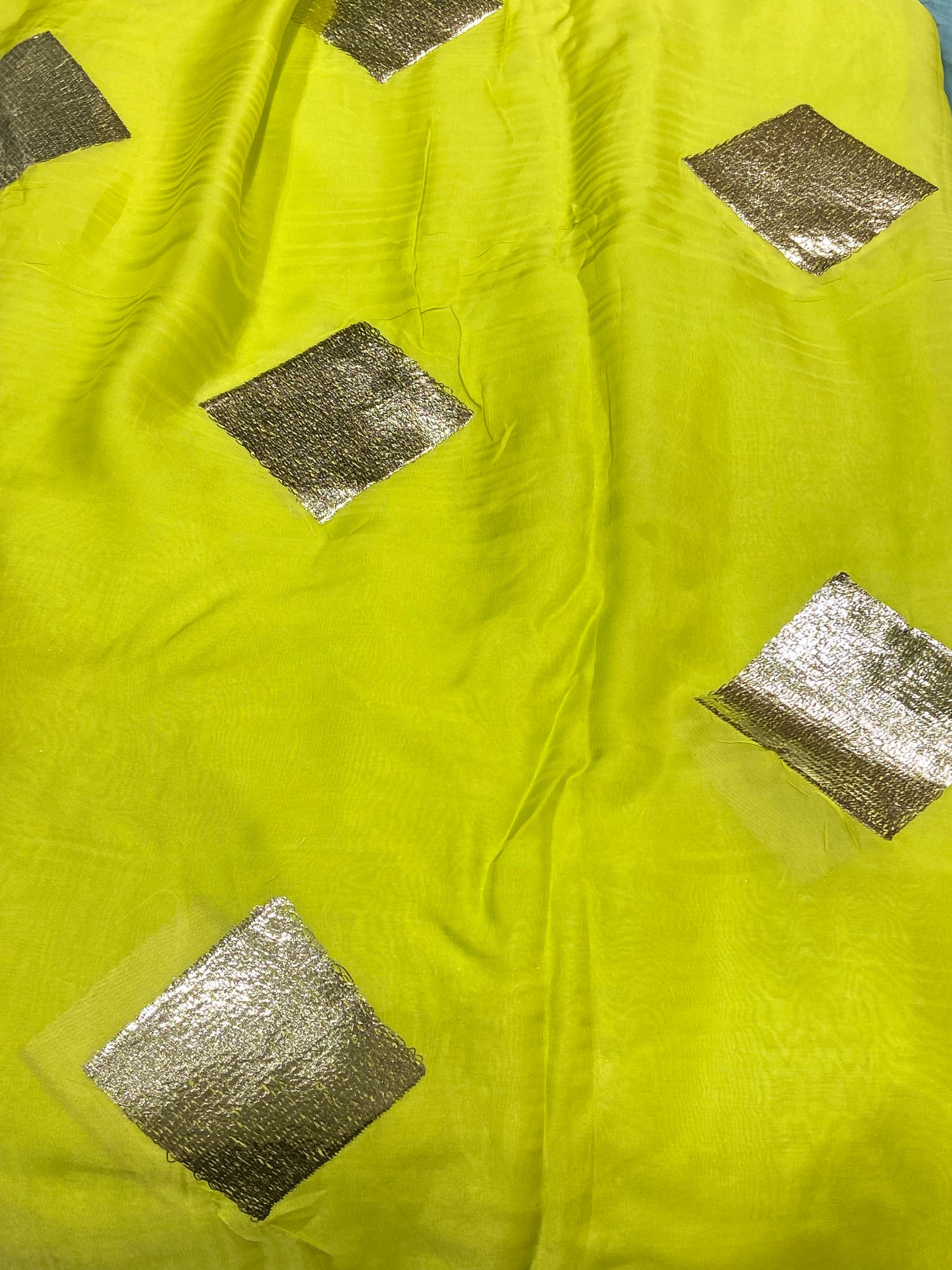 CREPE BUTA foil work fabric