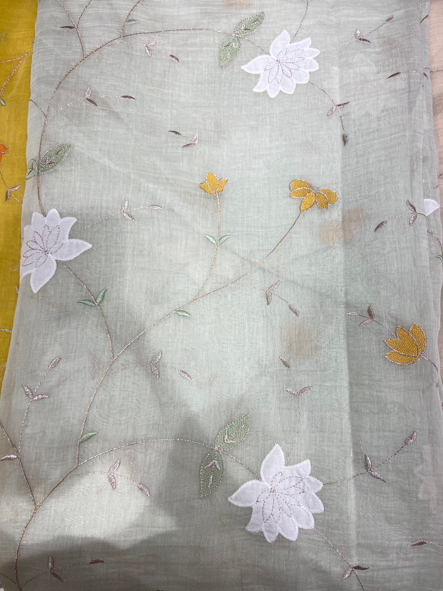 Chanderi Fabric with Appliqué Patchwork