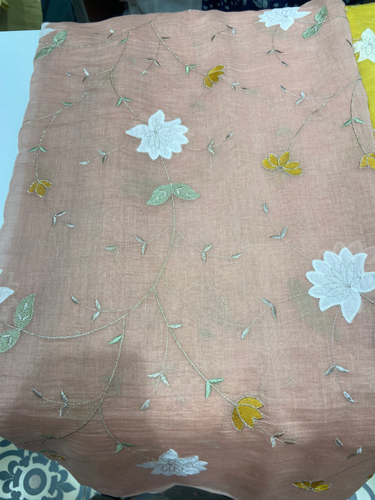 Chanderi Fabric with Appliqué Patchwork
