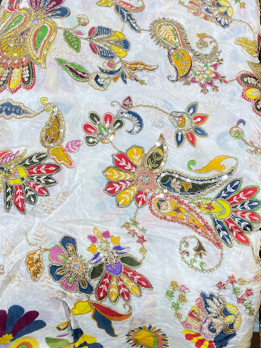 Italian Crepe with aari work