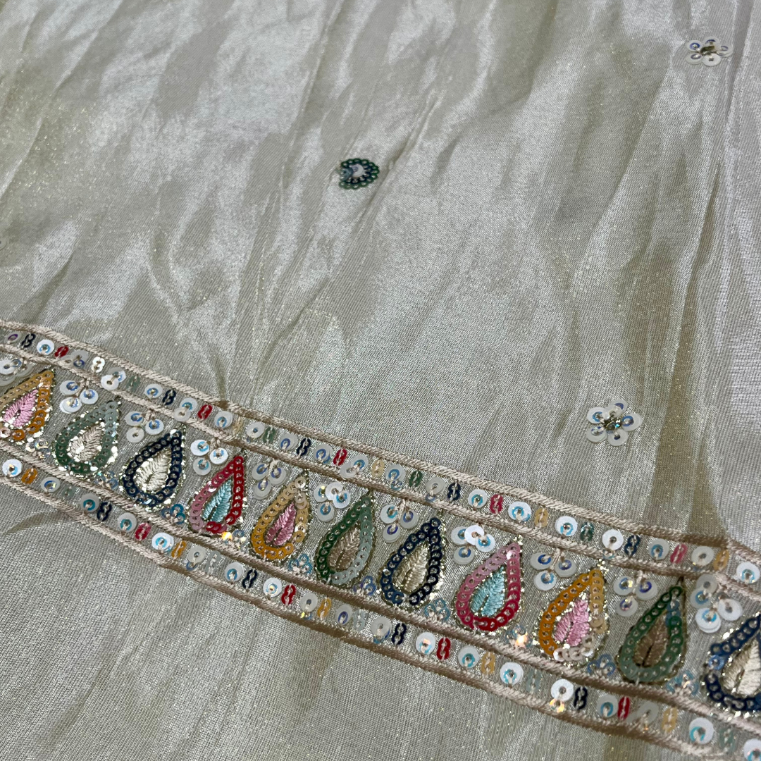 Tissue with multi-colour sequence dupatta