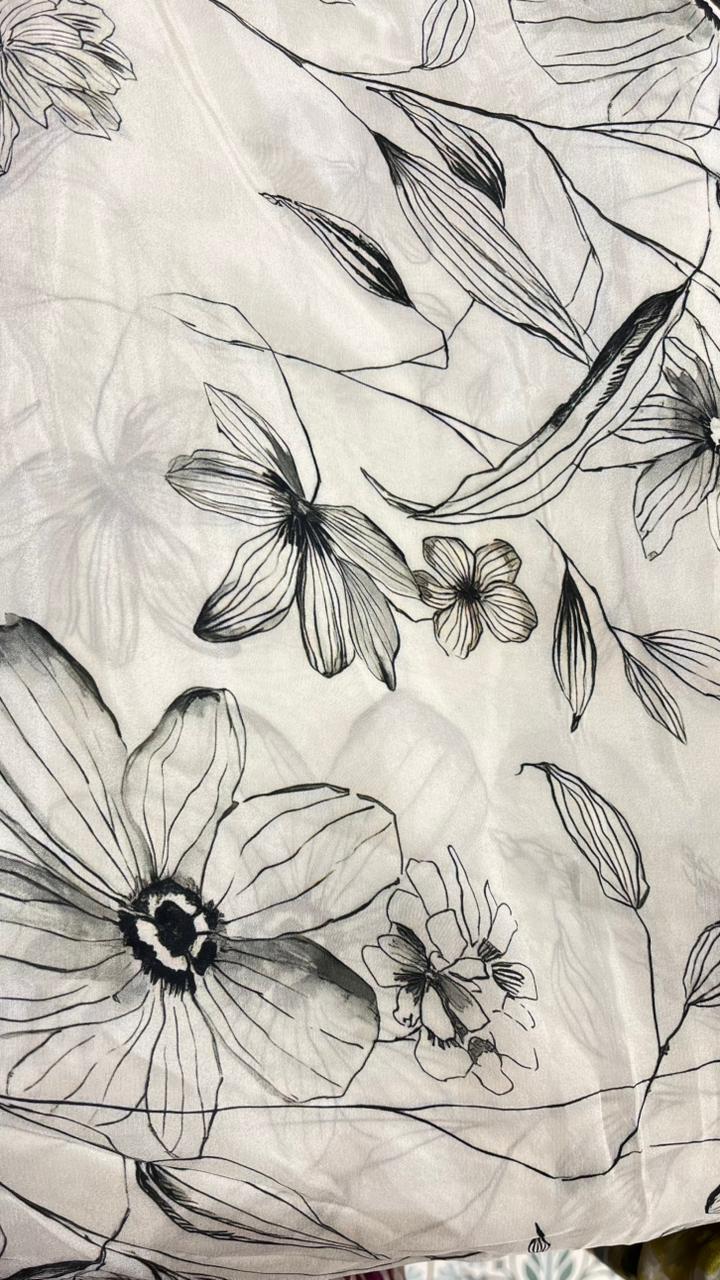 Muslin Crape Digital Printed Fabric