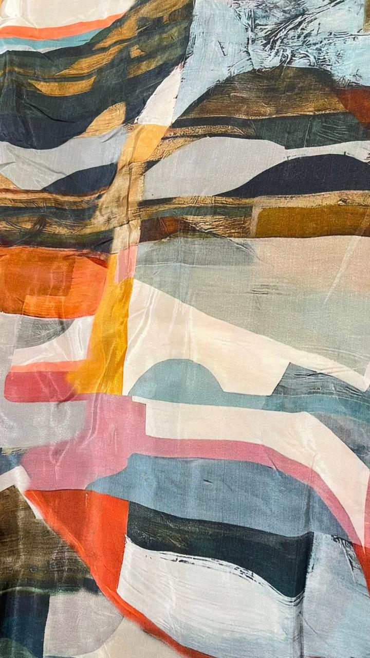 Muslin Crape Digital Printed Fabric