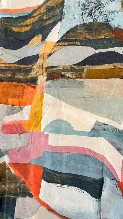 Muslin Crape Digital Printed Fabric
