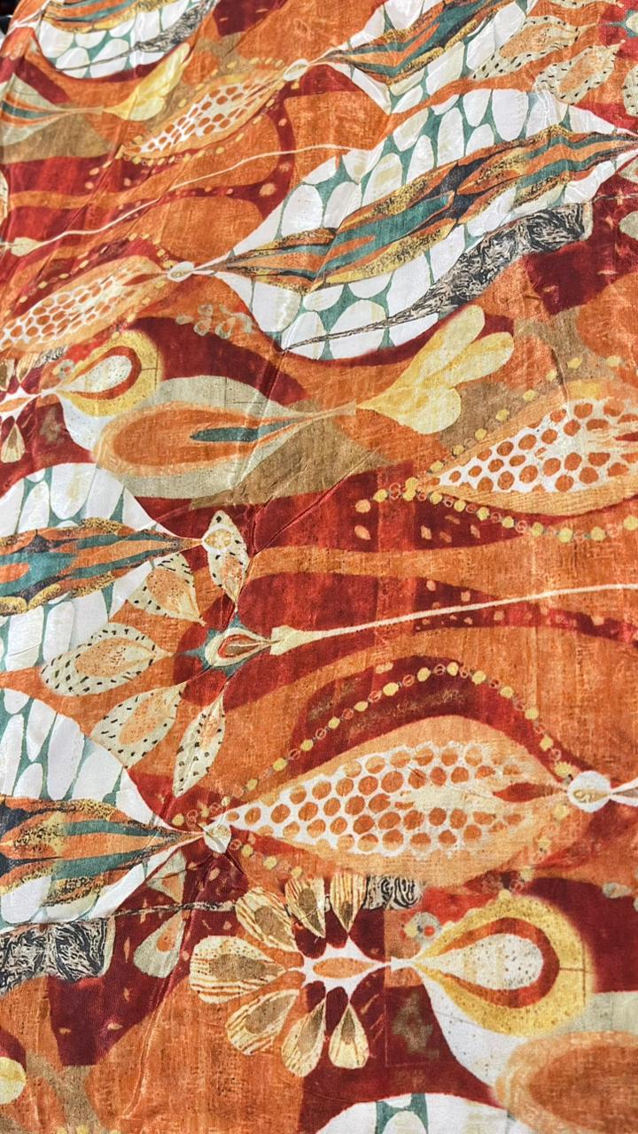 Muslin Crape Digital Printed Fabric
